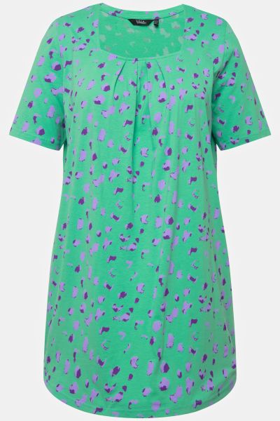 Abstract Dot A-line Knit Tunic