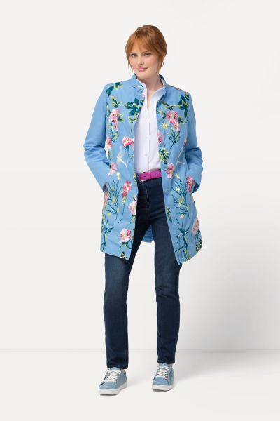 Floral Embrodiery Button Front Coat