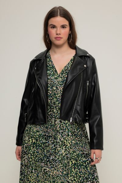 Faux Leather Fully Lined Biker Jacket