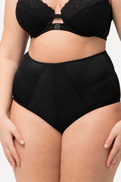 Lace Insert High Waisted Maxi Brief
