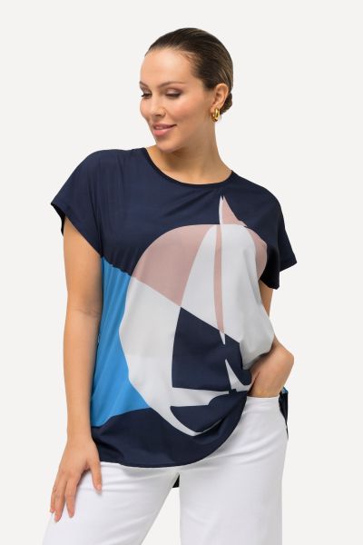 Тениска с геометрична лодка