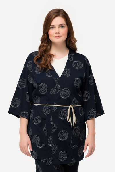 Eco Cotton Seashell Embroidered Kimono