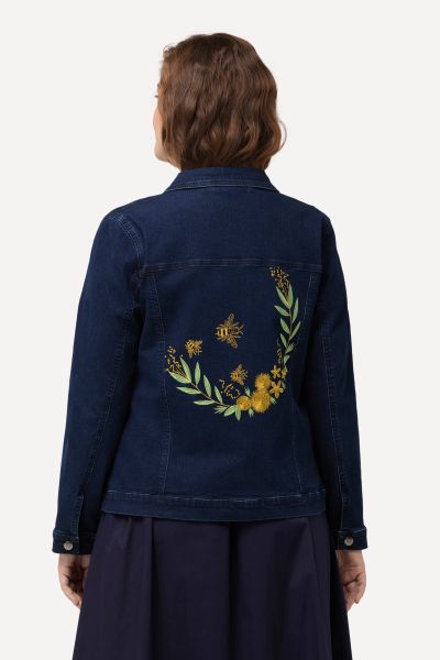 Bee Embroidered Denim Jacket