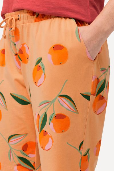 Eco Cotton Peach Print Elastic Waist Shorts