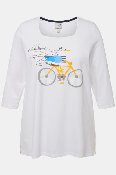 Тениска с принт на колело