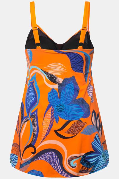 Abstract Floral Swim Dress