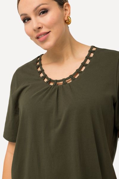 Strappy Cutout Short Sleeve Tee