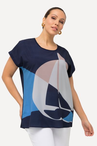 Тениска с геометрична лодка