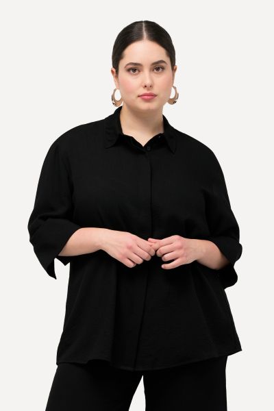 3/4 Sleeve Button Down Blouse