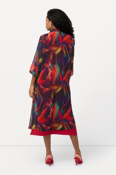 Colorful Longline Chiffon Robe