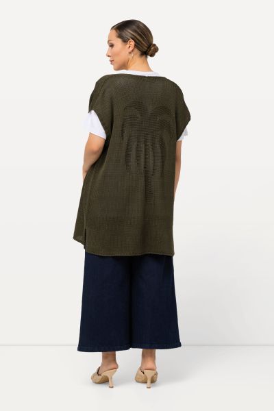 Textured Knit Palm Tree Vest