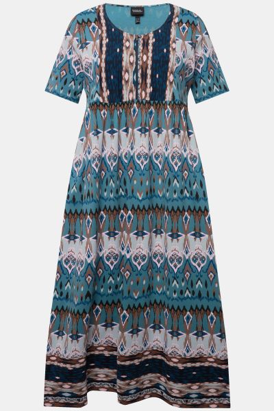 Ikat-Inspired Short Sleeve Dress