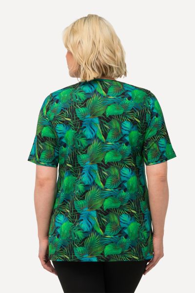 Тениска с палмов принт