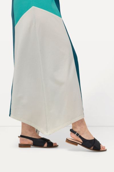 Eco Cotton Colorblock Stretch Knit Tank Dress