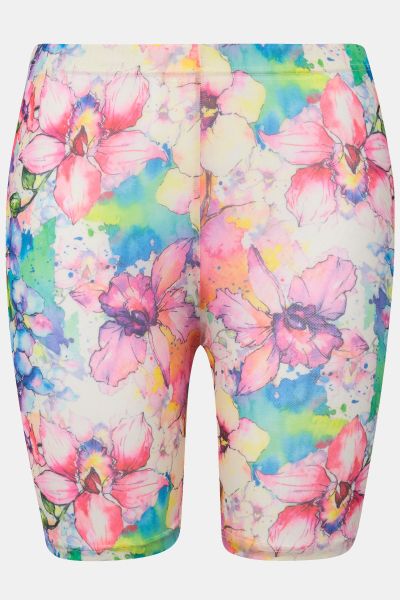 Sheer Floral Biker Shorts