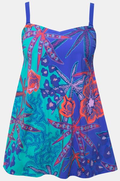 Reef Print One Piece Swim Dress