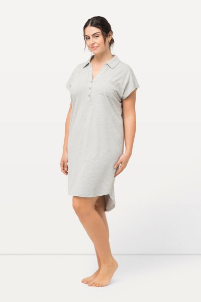 Collared Cap Sleeve Nightgown