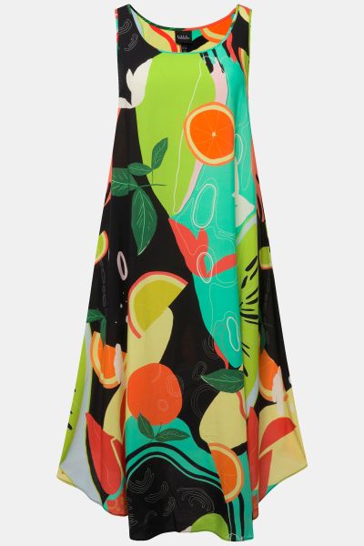 Fruit Print Sleeveless A-Line Dress
