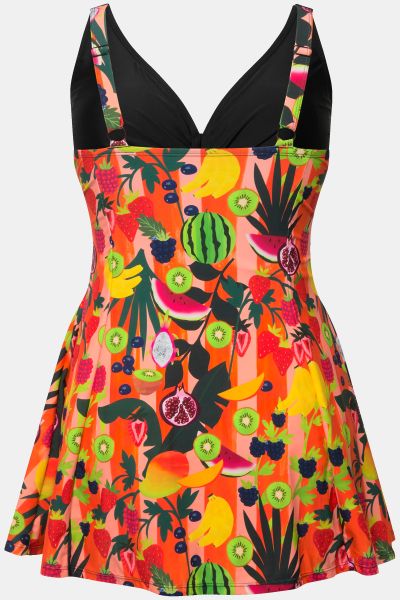 Fruit Print One Piece Swim Dress