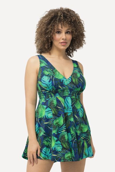 Бански тип рокля с принт на джунгла