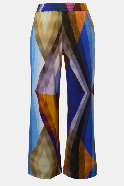 Geometric Print Elastic Waist Slinky Pants