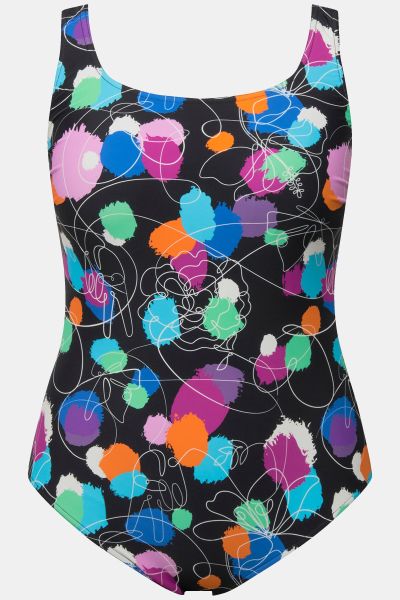 Abstract Polka Dot One Piece Swimsuit