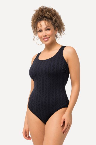 Cable Texture One Piece Swimsuit