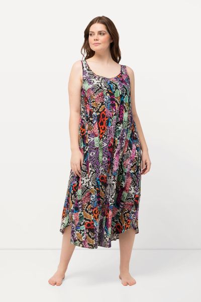 Mixed Print Sleeveless Dress