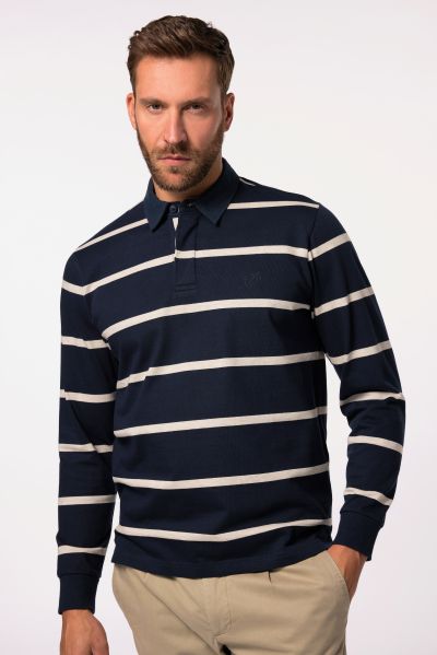 Rugby jumper, striped, woven collar