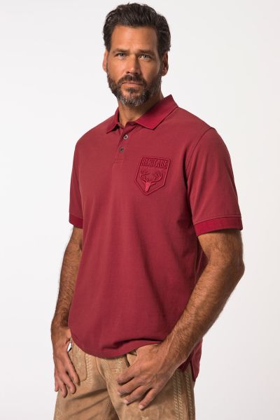 Polo shirt, traditional costume, short sleeve, piqué, traditional costume embroidery, up to 8 XL