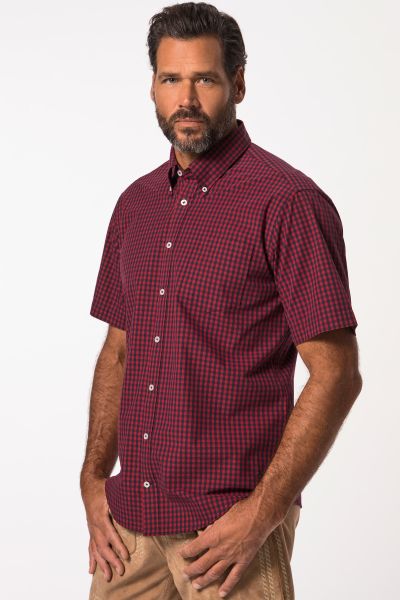 Traditional costume check shirt, traditional costume, short sleeve, button-down collar, modern fit, up to 8 XL