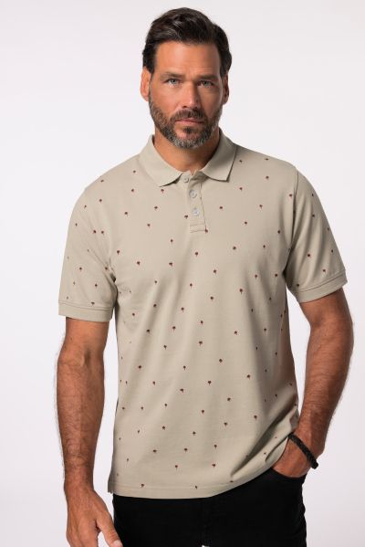 Polo shirt, short sleeve, piqué, minimalist print, up to 8 XL