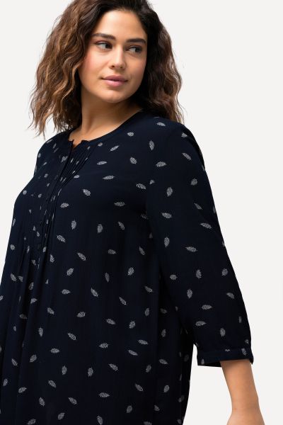 Floral A-Line 3/4 Sleeve Blouse