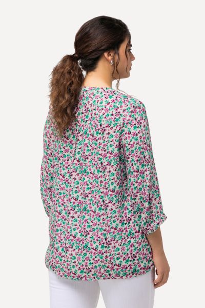 Floral A-Line 3/4 Sleeve Blouse