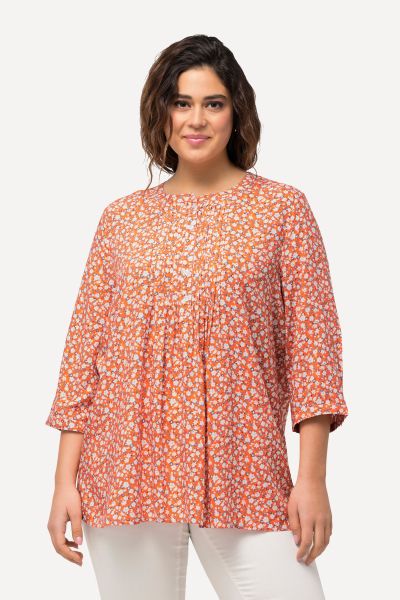 Floral A-Line 3/4 Sleeve Blouse