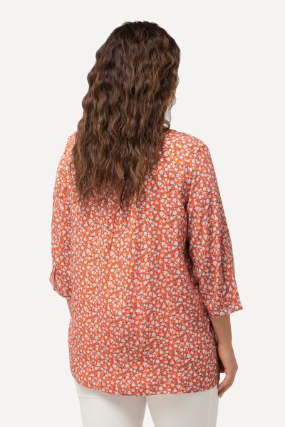 Floral A-Line 3/4 Sleeve Blouse