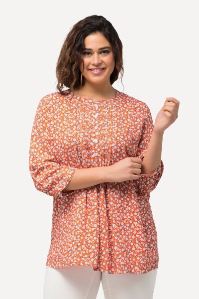 Floral A-Line 3/4 Sleeve Blouse