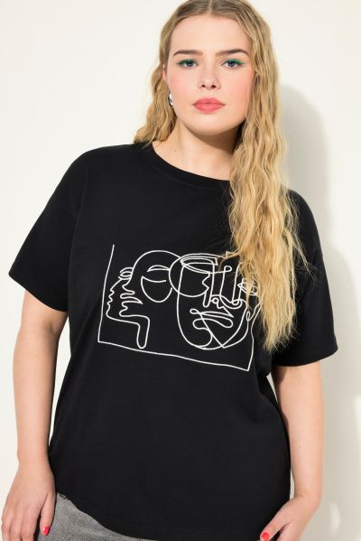 Face Graphic Embroidered Tee