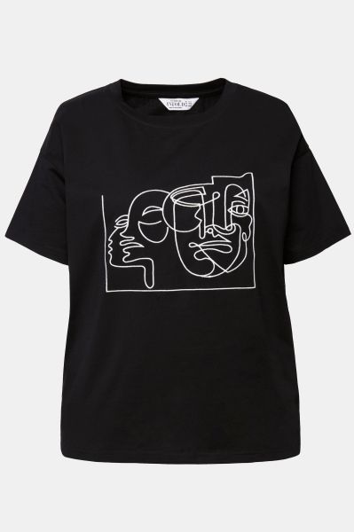 Face Graphic Embroidered Tee