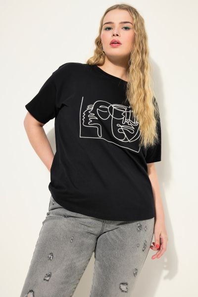 Face Graphic Embroidered Tee