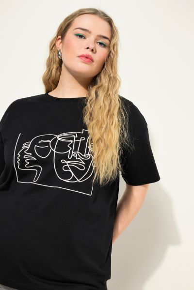 Face Graphic Embroidered Tee