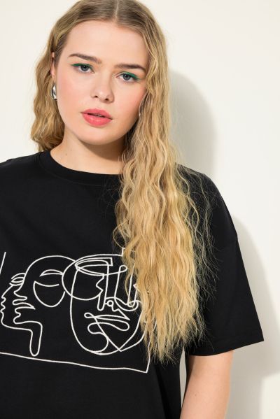 Face Graphic Embroidered Tee