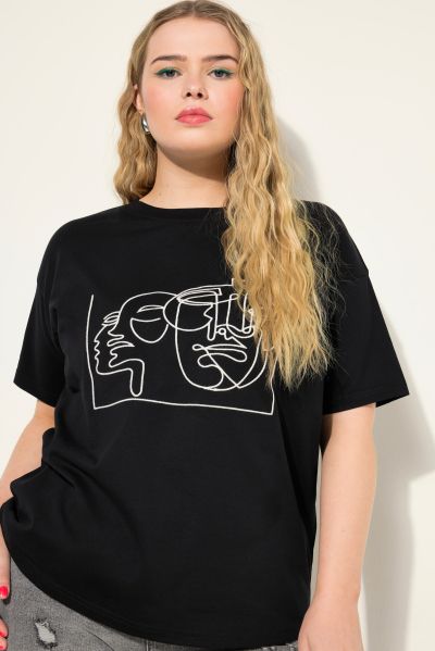 Face Graphic Embroidered Tee