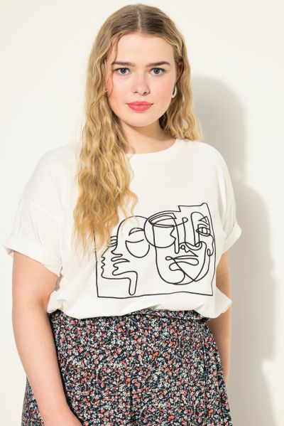 Face Graphic Embroidered Tee