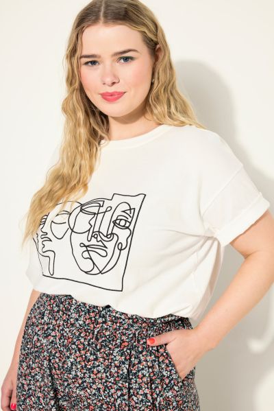 Face Graphic Embroidered Tee