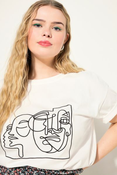 Face Graphic Embroidered Tee