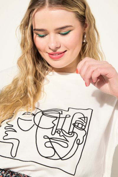 Face Graphic Embroidered Tee