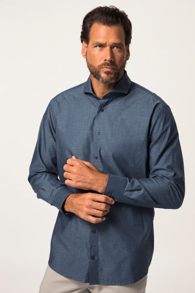 Business shirt, long-sleeve, cutaway collar, dots, comfort fit, up to 8 XL