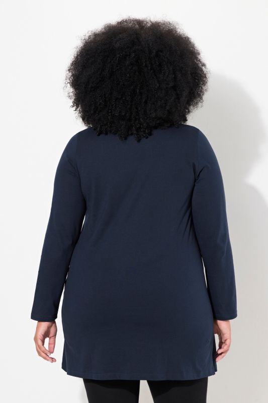 Notch Neckline Long Sleeve Knit Tunic