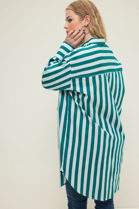 Stripe Print Oversized Shirt